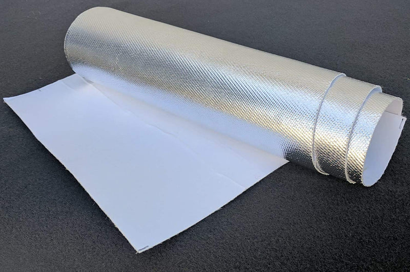 Aluminized Heat Shield Thermal Barrier Adhesive Backed Heat Blanket (12'' X 24'')