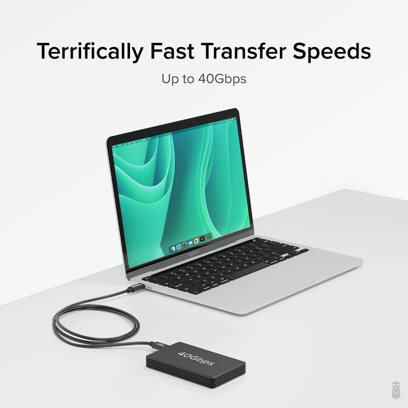 Plugable USB C Cable, 240W Charging Cable 40Gbps, 4K 120Hz, 8K 60Hz USB-C Monitor, iPhone, MacBook, iPad, Samsung Galaxy, 3.3 Feet (USBC-240W-1M) 1 meter