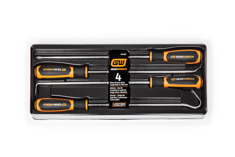 GEARWRENCH 4 Pc. Heavy-Duty Long Hook & Pick Set - 84020H 4 Pc. Heavy-Duty Set