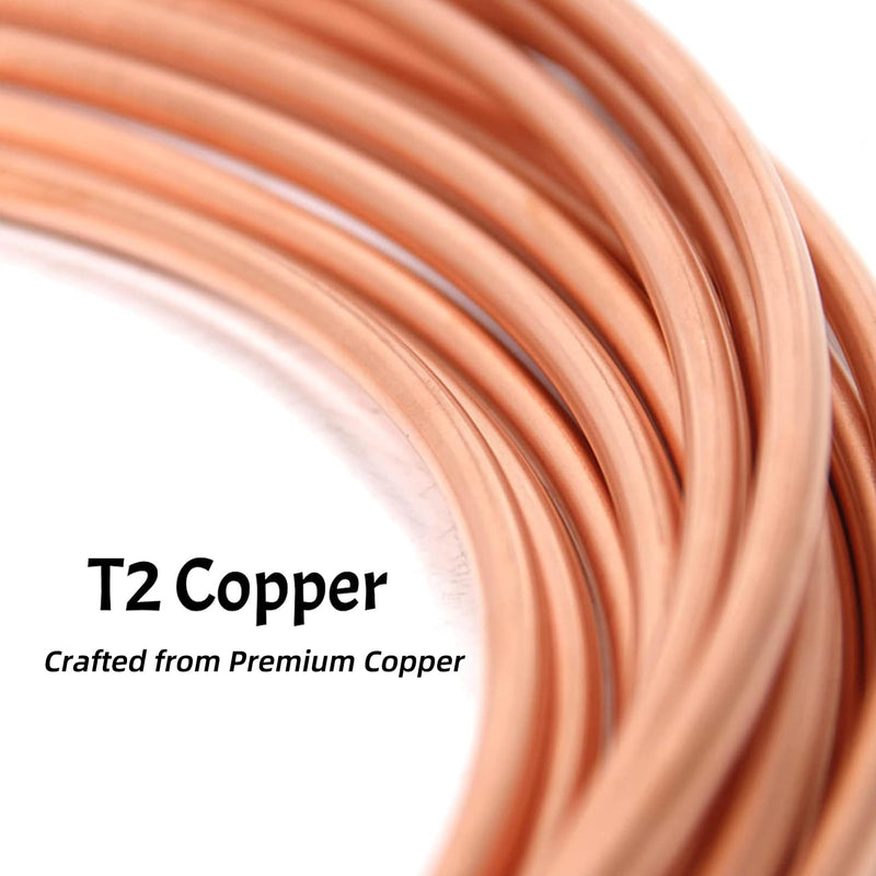 99.9% Copper Tube 3/8" OD x 5/16" ID 10 Ft, Tube Wall: 1/32", Refrigeration Seamless Round T2 Pure copper tubes, Soft Coil Copper Tubing, Used In Refrigerators, Air conditioners, DIY project...