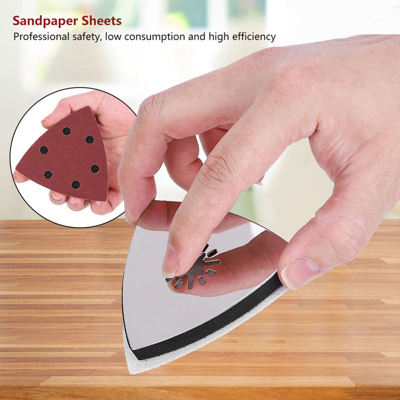 Pack of 101 delta sander sandpaper triangle sanders, Velcro sanding pads multi sander, sanding set sandpaper for Bosch Fein Oscillating Multi Tool Cutting Cutter Pad