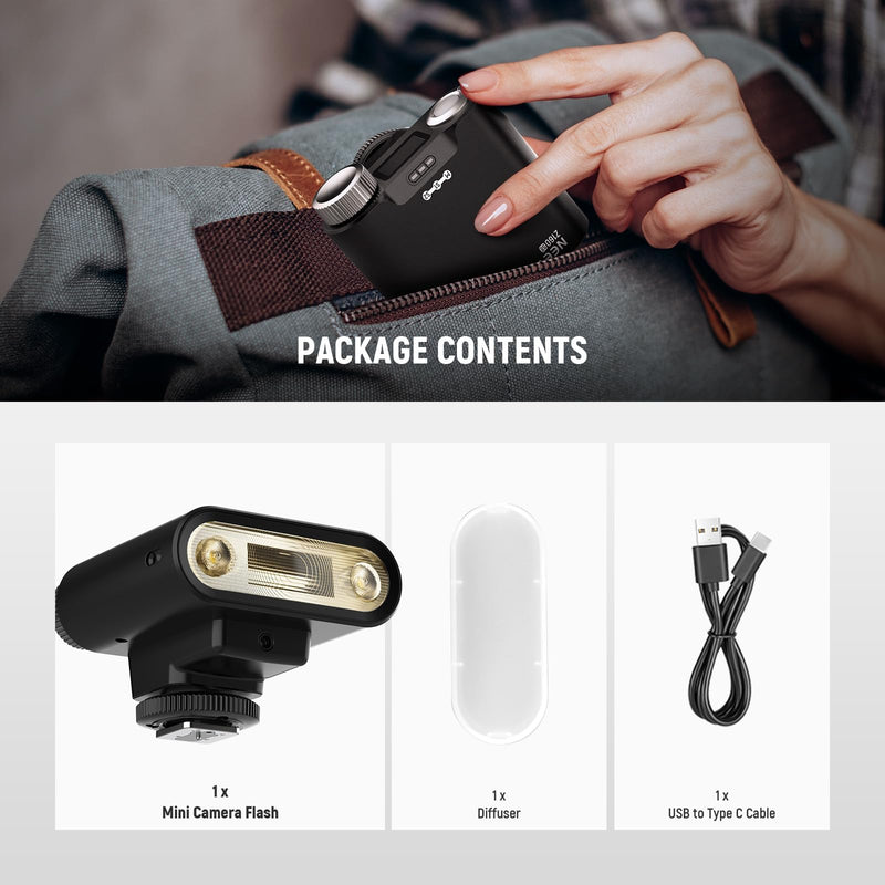 NEEWER Z160 SE Camera Flash, 20Ws GN15 6000±200K Speedlight, Manual 1/1-1/128 Power & S1/S2 Mode 3.7V/1200mAh Battery 650 Full Power Studio Light, Compatible with Canon Nikon Sony Fuji Olympus Cameras