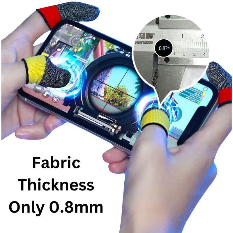 (16 Pack) Durable, Responsive, Gaming Finger & Thumb Sleeves, CODM & Mobile Gaming & Controllers, Pro Covers, Silver Fiber Offers Excellent Conductivity, Superior Senativitity. BLK & WHT
