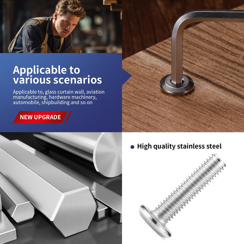 M8 x 90mm 20Pcs Flat Head Hex Socket Cap Screws Bolts, 304 Stainless Steel 18-8, Partially Threaded by SG TZH (with Hex Spanner) 20 M8 x 90mm