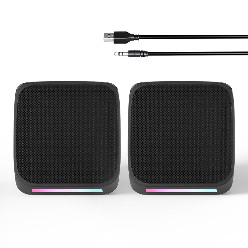 Computer Speakers,Computer Speakers for Desktop PC,Desktop Speakers,Small Computer Speakers USB Powered 3.5mm Aux Speaker for PC,Laptop,Tablet,Phone