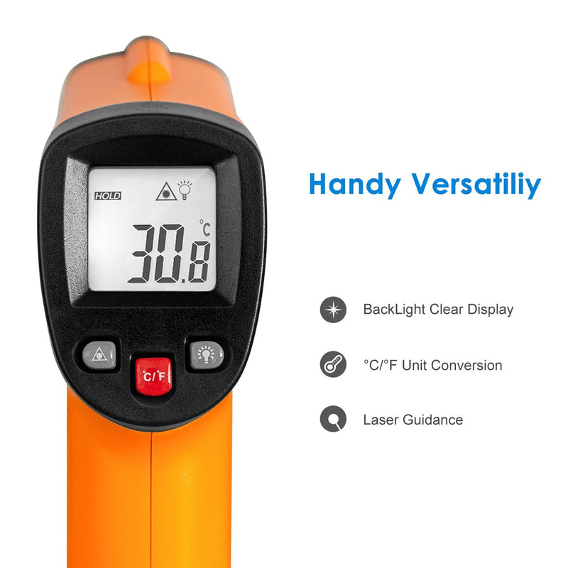 Helect (Not for humans) Digital Laser Infrared Thermometer Pyrometer (-50°C to 550°C) with LCD lighting