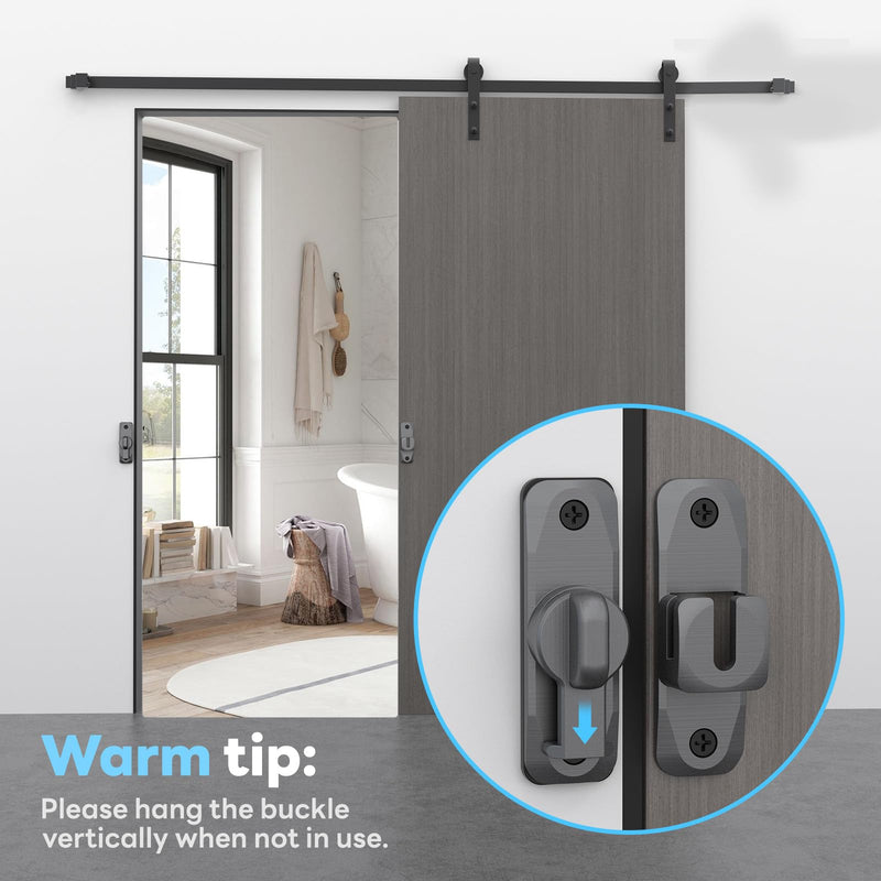 Barn Door Lock, 90/180 Degree Flip Door Locks, Protect Privacy Sliding Gate Latch for Garden, Bathroom, Fence, Outdoor, Shed (Grey-2 pcs) Grey-2 pcs