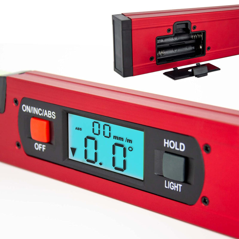 SCHMIDT security Tools Electronic Spirit Level Protractor - Inclinometer - Digital LCD Display - Combination Meter - Vertical and Horizontal Level - Angle Scales - Magnetic Scales Model WW400
