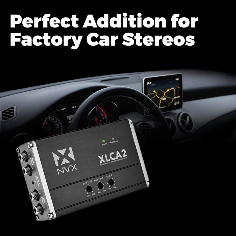 NVX XLCA2 X-Series 2-Channel Line Out Converter Digital Bass Enhancer with xBOOST and Remote Level Control 2-Channel with xBOOST