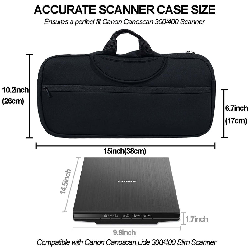 Scanner Case Soft Bag Carry Travel Storage Case Anti-Static Waterproof Dust-proof Protective Bag Compatible with Canon Canoscan Lide 300 Scanner/Canon CanoScan Lide 400 Slim Scanner