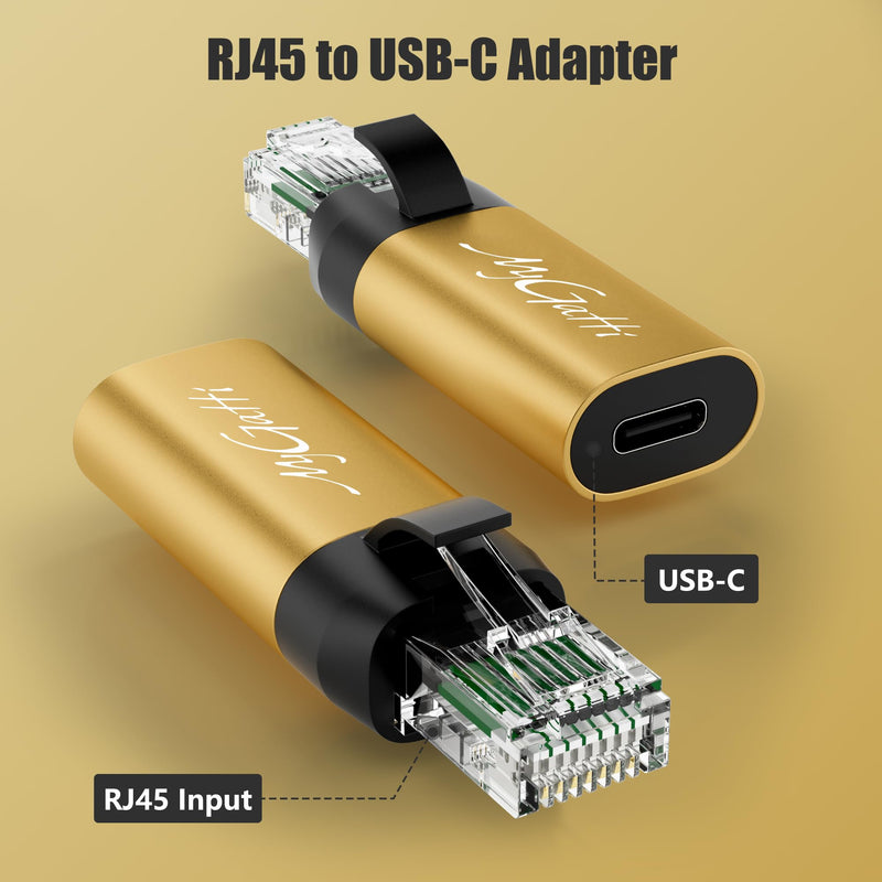 USB C to Ethernet Adapter, New Idea RJ45 Male to USB C Female Network LAN Adapter, Built-in Smart Chip, Simply Insert Daily Charging Cables to Access The Internet RJ45 to USB-C Adapter
