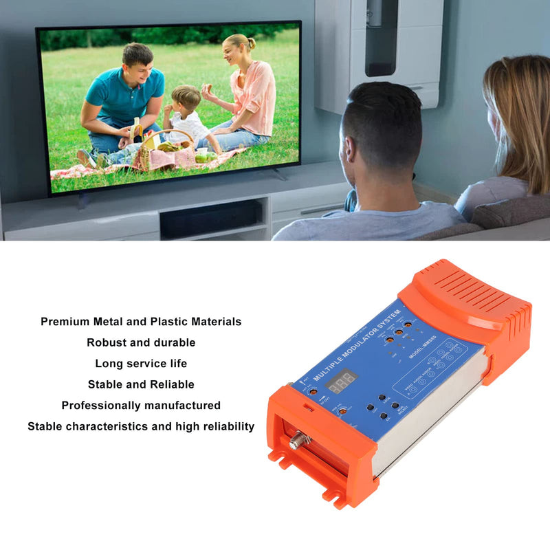 Digital Modulator, MMS80CP Multi Channels Home Modulator UHF Modulator Support PAL NTSC, Multiple Modulator System for TV Box AV Source (US Plug 100-240V) US Plug 100-240V