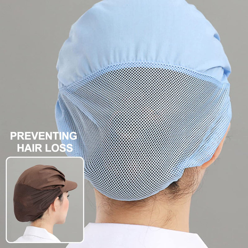 Osuter Pack of 4 Chef Hats Cooking Hat Half Mesh Breathable Dust Cap Elastic Work Hat Industrial Workshop Hat Chef Hats for Kitchen Baker Hair Net Catering Service