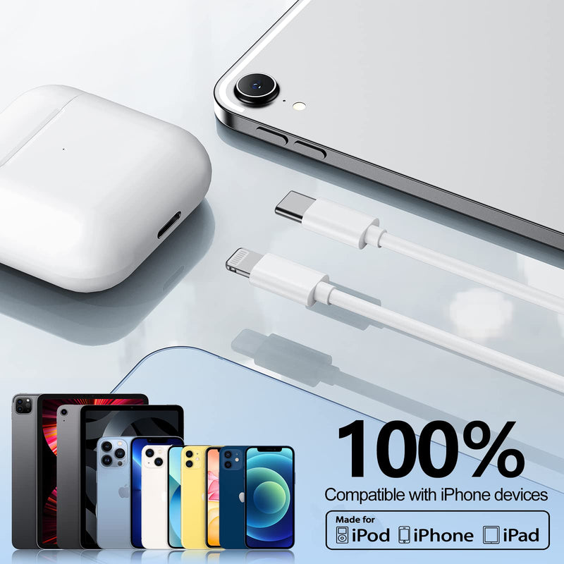 USB C to Lightning Cable 2M 2Pack, [Apple MFi Certified] iPhone Charging Cable Original Fast Charging Cable USB C for iPhone 14/13/12/11 Pro Max/Pro/XR/XS/X/SE/8Plus 2M 2Pack Fast Charging Cable