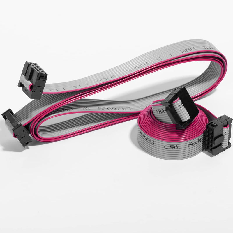 2Pack Flat Ribbon Cable 2.54mm Pitch 2 Row 10 Pin Female to Female Wires IDC Ribbon Connector L=1M/ 3.3FT