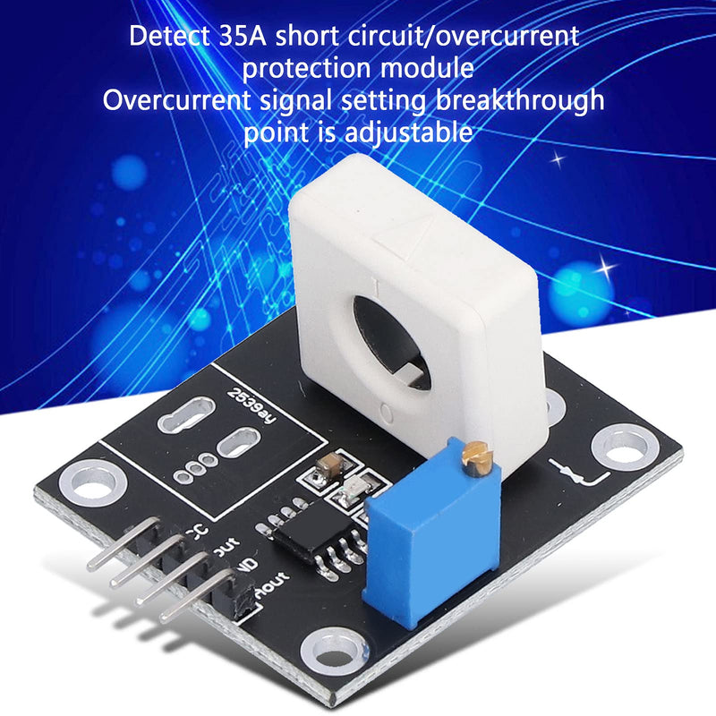 Hall Current Sensor, 35a WCS1800 DC 5V Short Circuit Protection Modules Adjustable Short Circuit Overcurrent Protection Detector for Smart Car Motor Overcurrent Detection Wcs1800-black