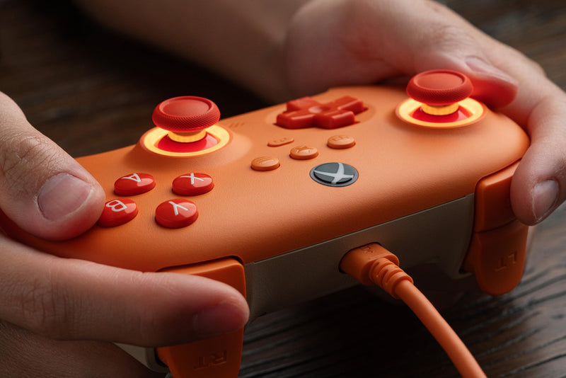 8BitDo Ultimate C Wired Controller for Xbox with Hall Effect Joysticks and Hall Triggers, RGB Lighting Fire Ring, Compatible with Xbox Series X|S, Xbox One, Windows 10/11 - Officially Licensed (Orange) Orange