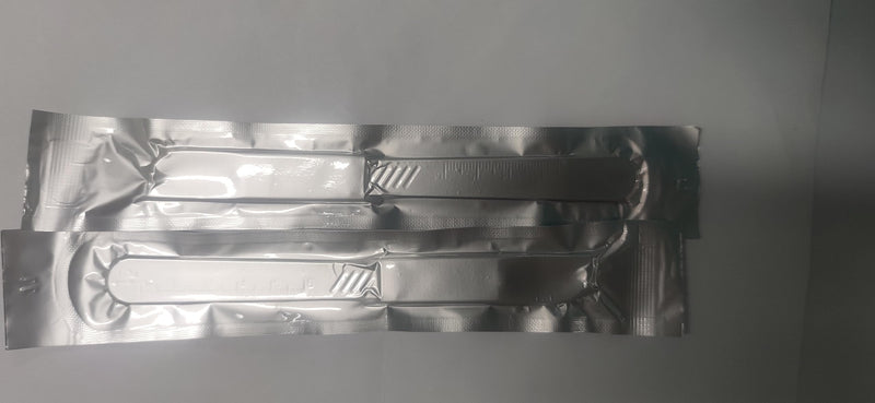 Disposable plastic surgical scalpel knives, disposable scalpel blade, sterilized disposable scalpels, disposable scalpels figure 11 with protective cap, individually sterile packed, (pack of 6) No. 11-6PC