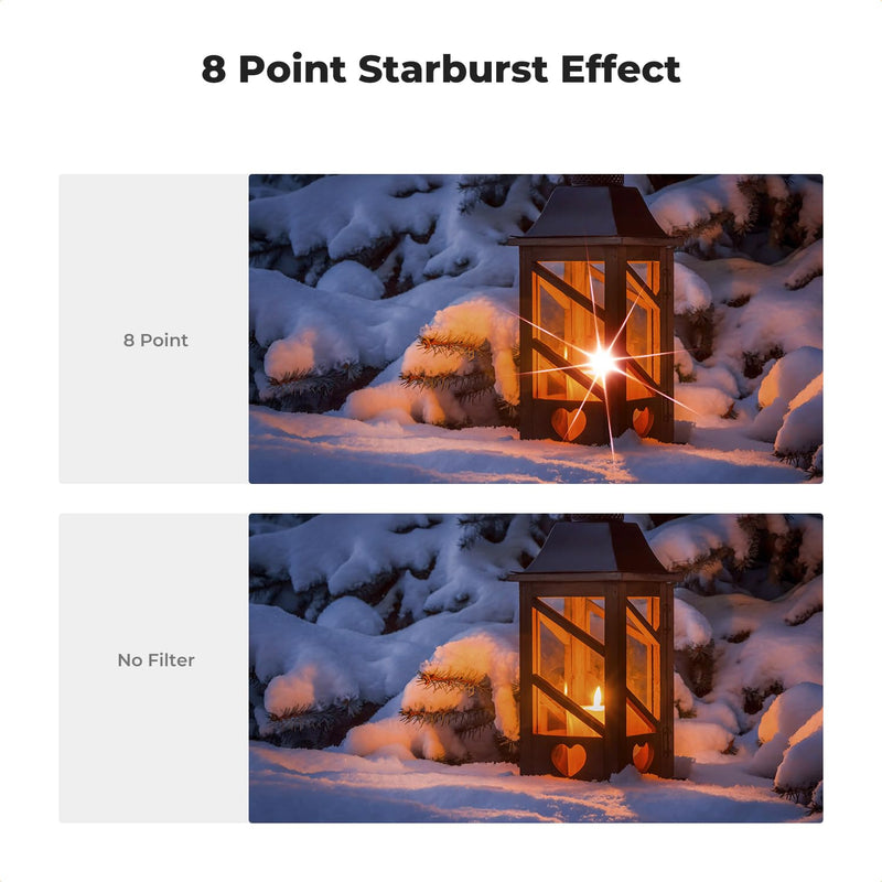 K&F Concept 77mm Star Filters Kit (3 PCS) 4 Points 6 Points 8 Points Cross Screen Starburst Filters Set -18 Layer Coating Ultra Slim Optical Glass Camera Lens Filter with 3 Cleaning Cloth