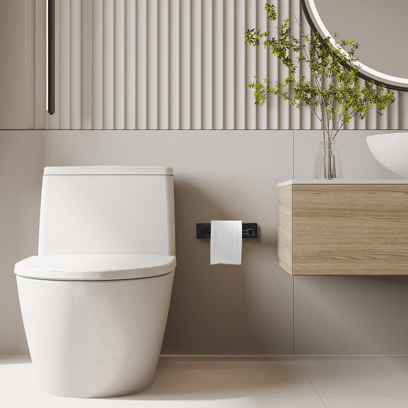 Ruacq Toilet Paper Holder Oil Rubbed Bronze-Toilet Paper Holder Wall Mount Double Post Pivoting Square-Toilet Tissue Roll Holder Rustproof Stainless Steel