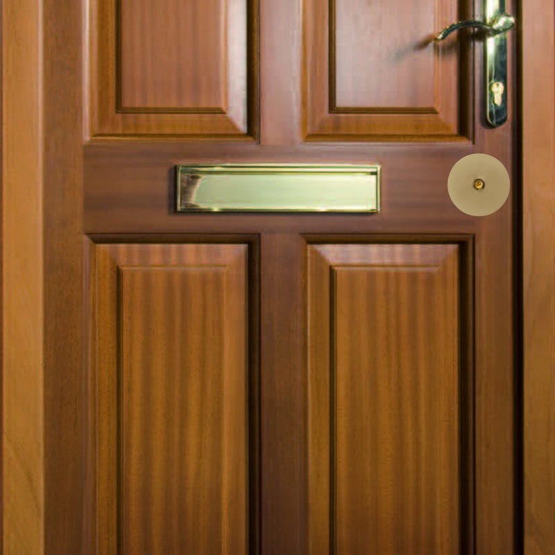 NU-Set 6 x 2171-3 Door Hole Cover Steel Plate Brass Finishing, 6 Pack