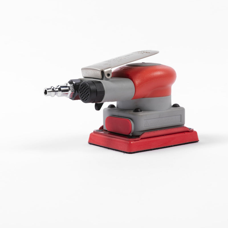 Pneumatic random orbital sander 3 x 4-inch light weight palm sander 1/8" (3 mm) diameter orbit 10000 RPM with extra backing pad 12pcs sandpaper 3x4in Non-Vacuum
