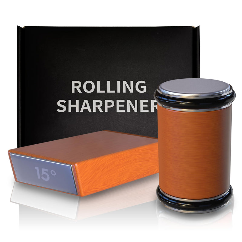 Generic ObyLen Knife Sharpener - Kitchen Knife Sharpener with Compact Design, Rolling Knife Sharpener Kit for Precision, Sharpener Easy to Use, Black