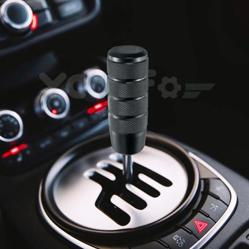 Shifter Knob, 3.78" Aluminum Weighted Car Gear Shift Manual knobs Fit Universal Manual Transmission Vehicle with 3 Threaded Adapters M8 M10 M12 x 1.25 (Black) Black 3.78"-(3 Adapters) Black