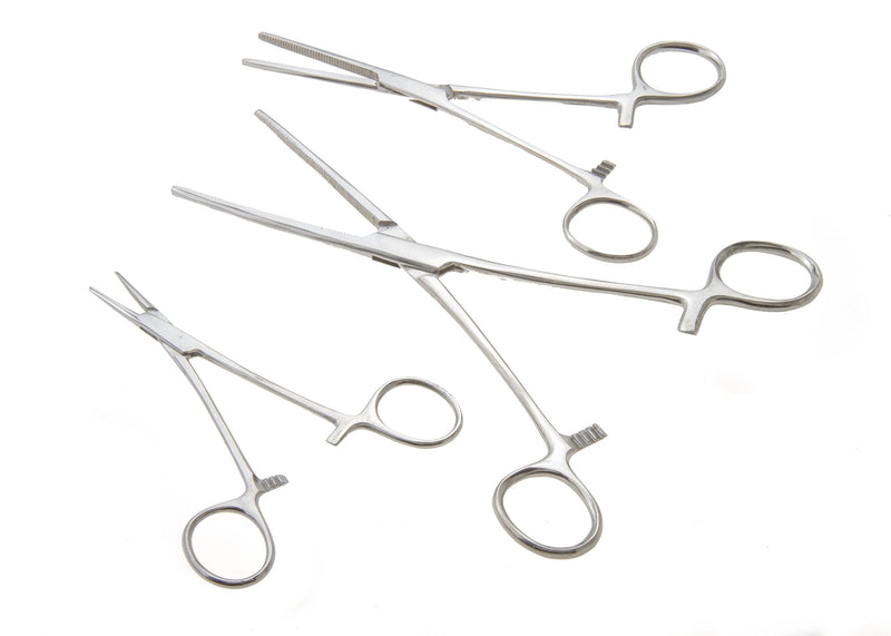 SE Ultimate 6-Piece Hemostat Set - Stainless Steel, Straight and Curved Forceps for Crafts, Fishing Lines, Sewing, Doll Making, Hobbies - HEMO-SET-6
