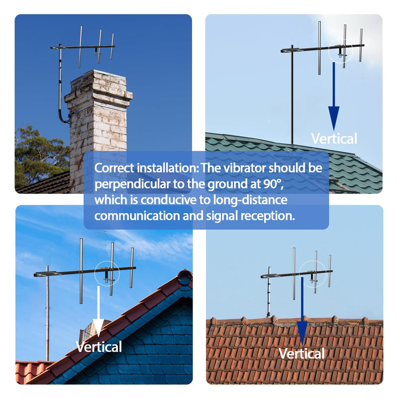 GMRS Yagi Antenna for 70CM UHF Dual Band 400-470Mhz Antenna Ham Walkie and High Gain 7DBI Outdoor Antenna for Ham Radio Transceiver Repeater SL16 Female Connector UHF Mobile FM Scanner
