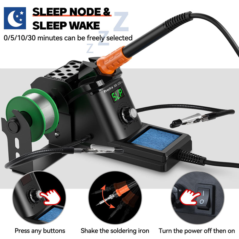 Soldering station, Preciva soldering iron set 60W soldering station 90~480°C soldering iron set with 2 attachable helping hands