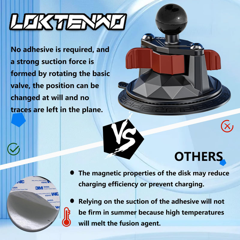 Car Phone Holder Mount with Vibration Dampener & Twist-Lock Suction Cup Base, [Camera Friendly] [1s Lock & Release] with Metal Medium Arm for Vehicle Windshields, Fit 5.4''-7.2'' Smartphones