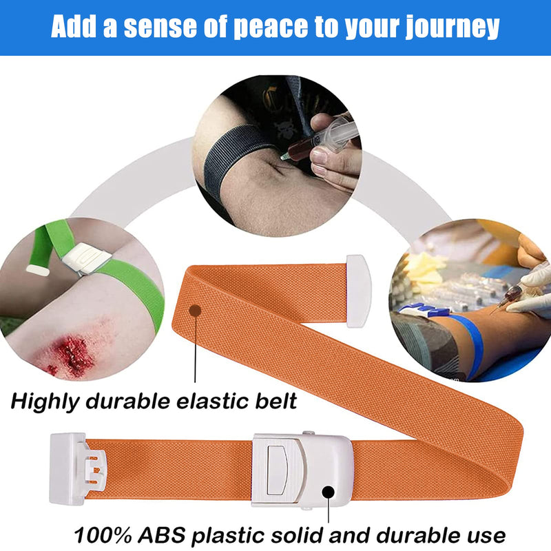 GZhaizhuan Pack of 9 tourniquets, highly flexible tourniquet, tourniquet blood collection with buckle for doctors, paramedics and camping outdoor first aid (9 colors)