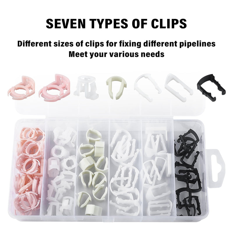 70PCS Car Fuel Line Clips,7 Size Nylon Fuel Line Repair Kit Replacement 3/8" & 5/16" Fuel Line Clamp,Durable Fuel Hose Retainer Clips Compatible with Ford GM Chrysler 70PCS