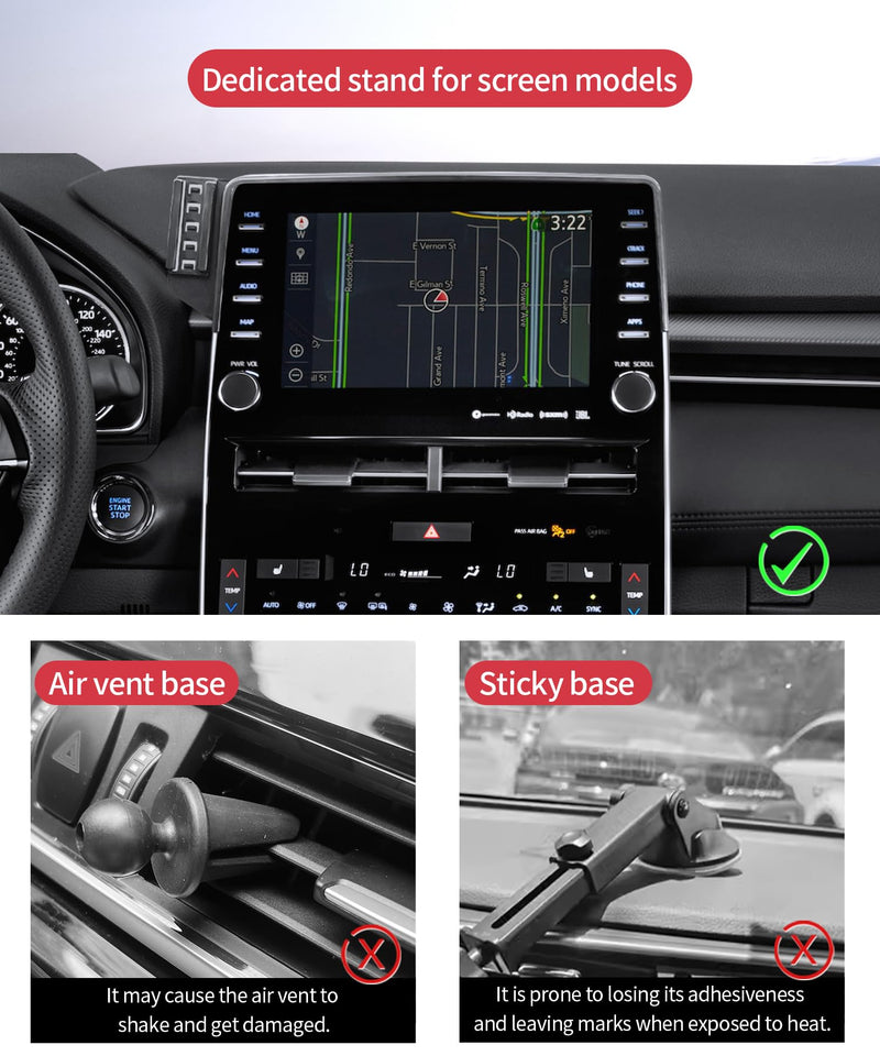 Wireless Charging car Phone Holder for Toyota Avalon 2019-2022 Accessories 9 inch Screen Fixed Clip,360° Rotation car Phone Mount Compatible with MagSafe