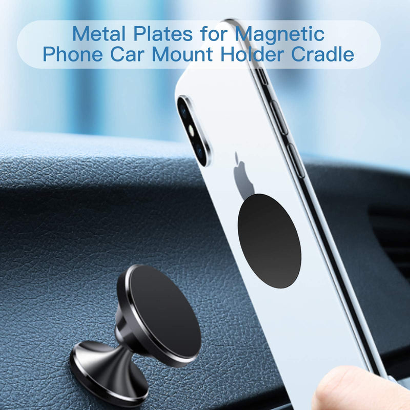 OWLKELA Mount Metal Plate for Phone Magnet Car Mount Holder Cradle with Adhesive, Universal Replacement Sticker Compatible with Magnetic Mounts - 10 Pack Black (4 Rectangle and 6 Round)