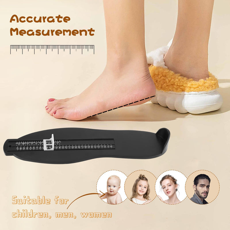 Foot Measuring Device, Shoe Sizes Measuring Sizes with 1 Measuring Tape Feet, Children Adult Shoe Measuring Device for EUR UK Shoe Measuring Device (Black)
