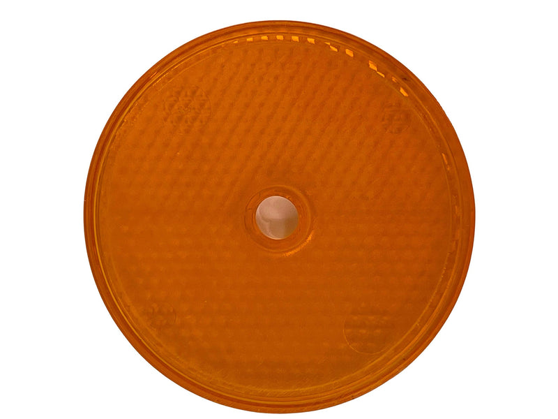 Class A 2" Round Reflector with Center Mounting Hole - Red/Amber/White for Trailers, Trucks, Automobiles, Mail Boxes, Boats, SUV's, RV's, Industrial Applications (2x Amber) 2x Amber