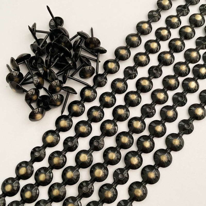 Let's Decorate 10 Meters D9.5mm Bronze Upholstery Tacks Strips/Nailhead Trims,Decorative Nail Strips with Upholstery Tacks for Sofa Headboard Bench(C:9.5mm Bronze) 9.5mm C:9.5mm bronze