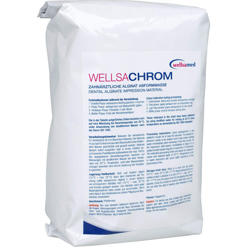 wellsamed wellsachrom dental alginate quick impression material powder 2 minutes impression material dental alginate Chromatic with color indicator 450 g bag