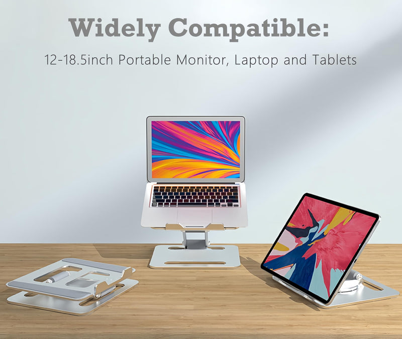 15.6 Inch Portable Monitor Stand for KYY, MNN, ARZOPA, VILVA, InnoView, KOORUI, ForHelp, Echo Show 15 - Aluminum Alloy Tablet Laptop Stand