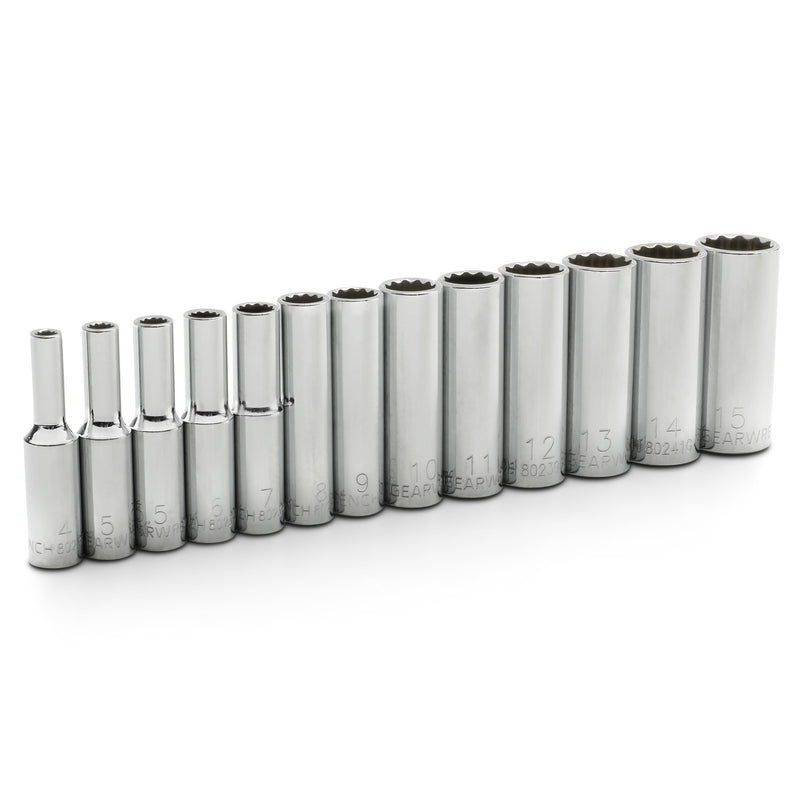 GEARWRENCH 13 Pc. 1/4" Drive 12 Pt. Deep Socket Set, Metric - 80308