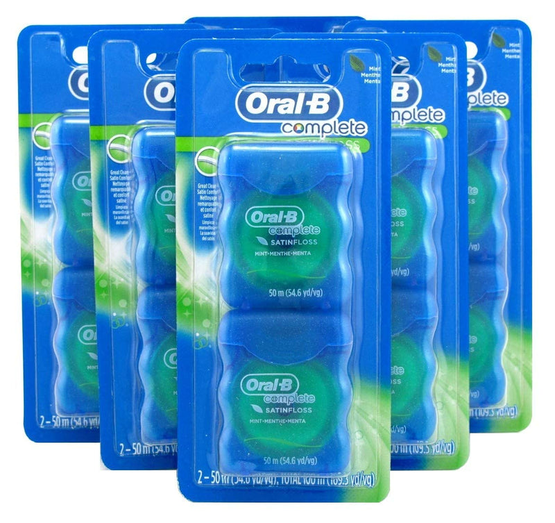 Oral-B 54 Yards Floss Satin Mint Twin Pack (6 Pack) 328.08 Foot (Pack of 6)