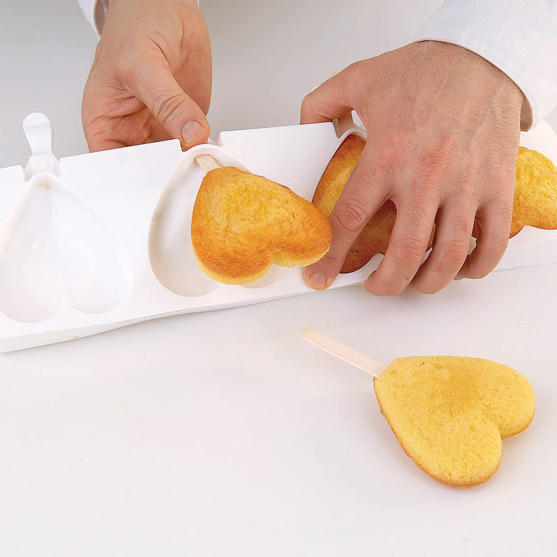 Silikomart 196383 Mini Ice Cream/Finger Food Mould Heart White Mini heart-ic