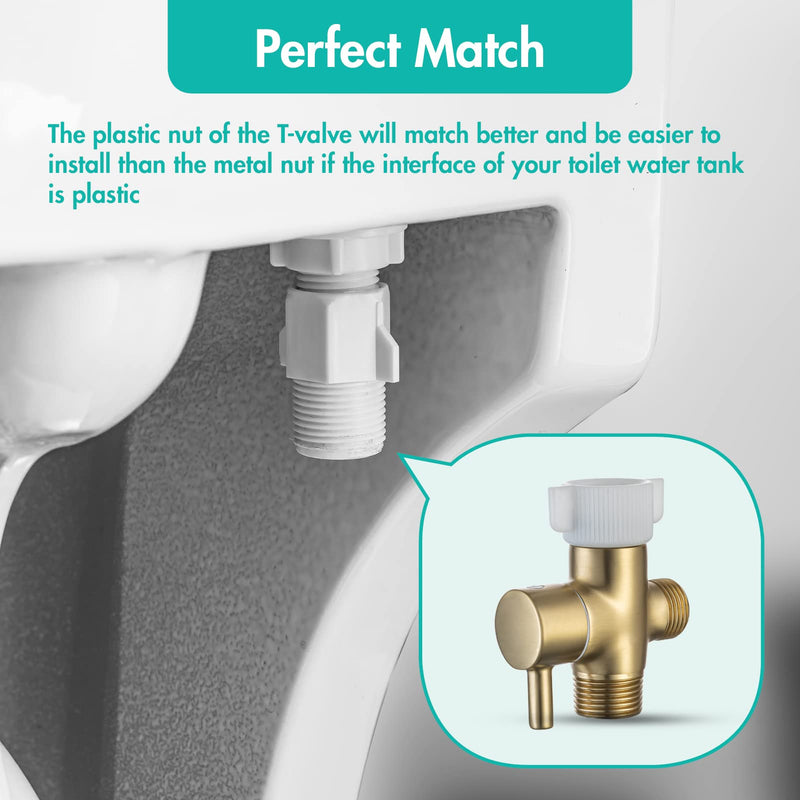 BARROCK Handheld Bidet Sprayer for Toilet, Stainless Steel Metal Made Baby Cloth Diaper Spraying Kit, Bathroom Toilet Bidet Attachment Set for Bathing Pets and Feminine Hygiene, Brushed Brass Gold Brushed Gold 1