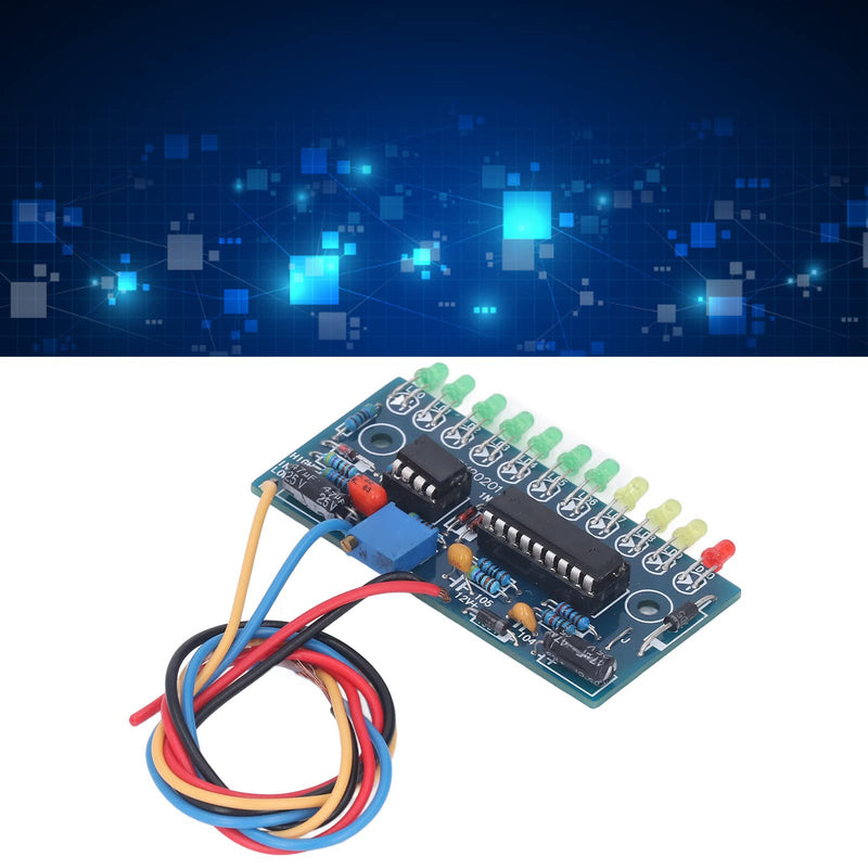 Funny 10 LED Audio Level Indicator LM3915 DIY Kit Electronic Sound Spectrum Analyzer Level Display Suite Module for Learning Electronics