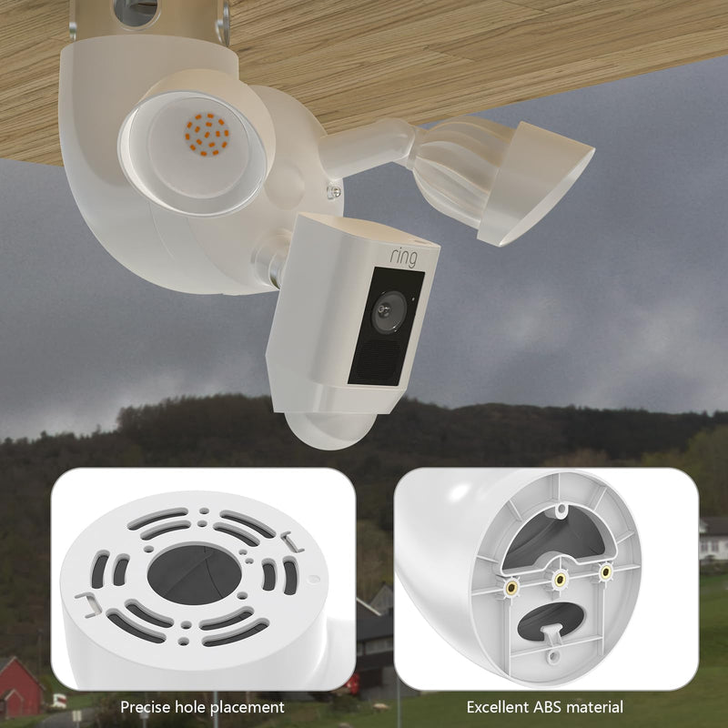 Eave Mount for Ring Floodlight Cam Wired Pro/Plus, Wired Ring Smart Lighting/Blink/Wyze Floodlight Camera V2/ Pro and Roku Floodlight Camera-White