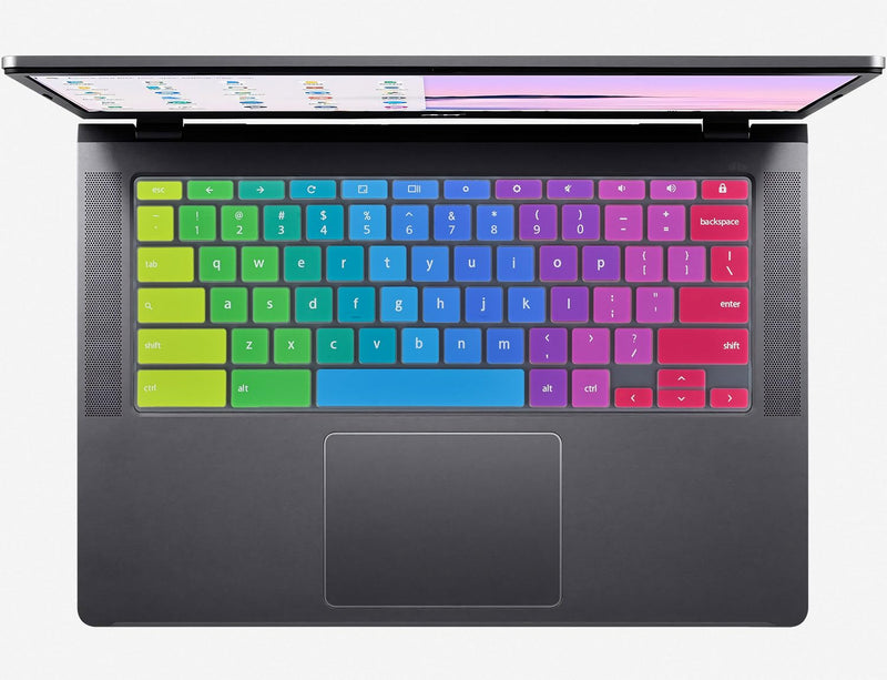 CaseBuy Keyboard Cover for 2024 Acer Chromebook Plus 314 514 CB314-4HT CB514 CBE574 14", Acer Chromebook Plus 515 CB515 CBE595 15.6", Acer Chromebook Plus 516 CBG516 16" Laptop -Rainbow Rainbow