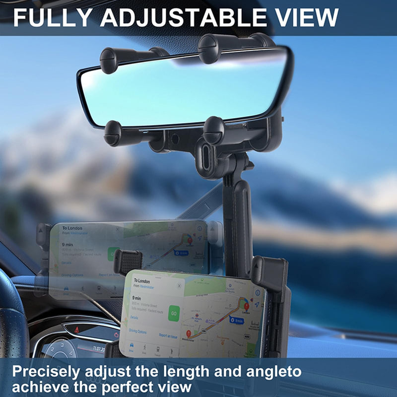 Phone Mount for Car,Car Rear View Mirror Phone Holder, multifunctional 360°Rotatable and Retractable Tablet Holder for Car，Suitable for iPhone1,iPad,Samsung Z Fold 5 4, All Foldable Phones