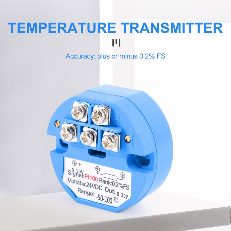 Smallterm RTD PT100 Temperature Transmitter DC24V 50~100 Degree Output 0-10V